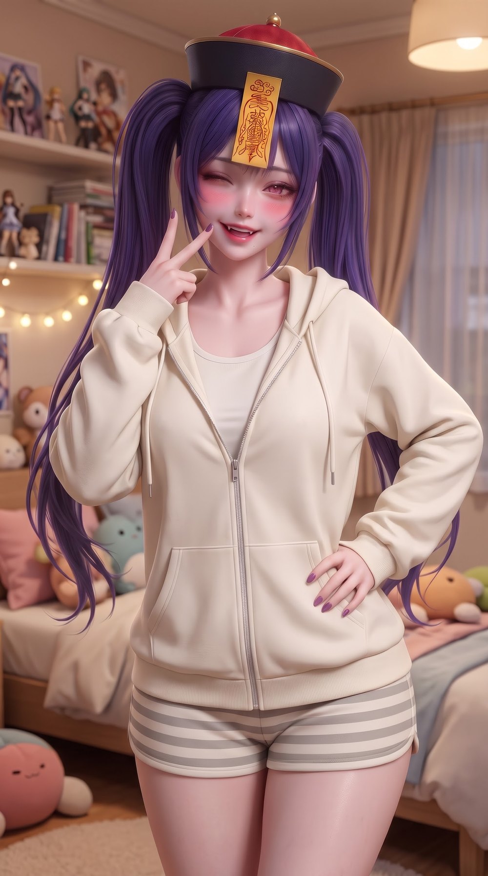 V30 奶油连帽 · 条纹家居