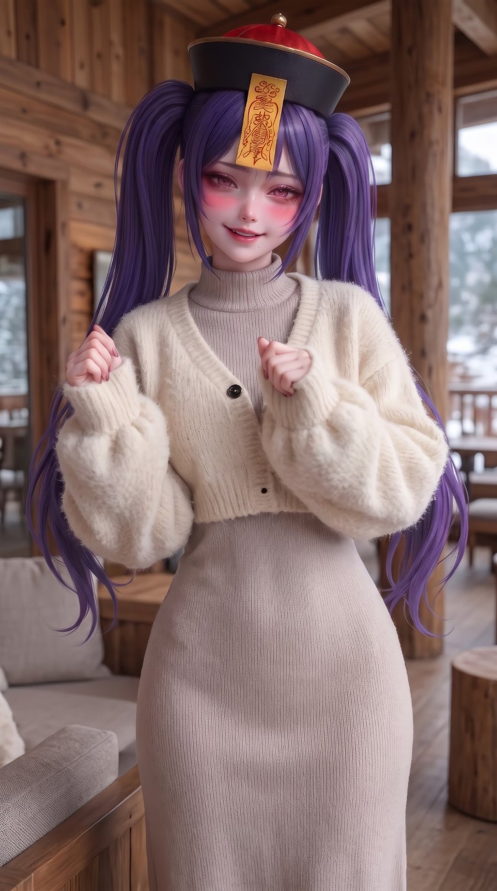 V31 绒感开衫 · 驼色针织